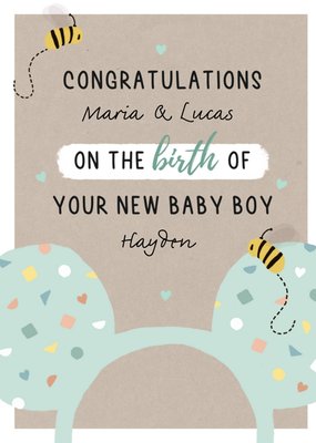 Disney Mickey Mouse New Baby Boy Card