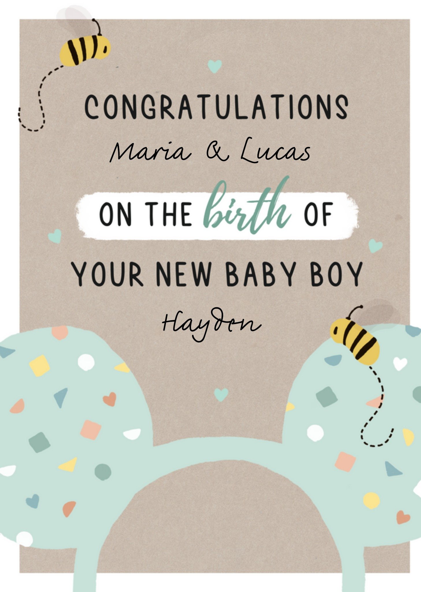 Disney Mickey Mouse New Baby Boy Card, Large