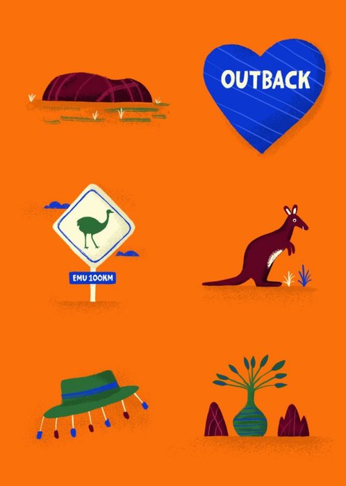Outback Themed Spot Art Illustrations Outback Card