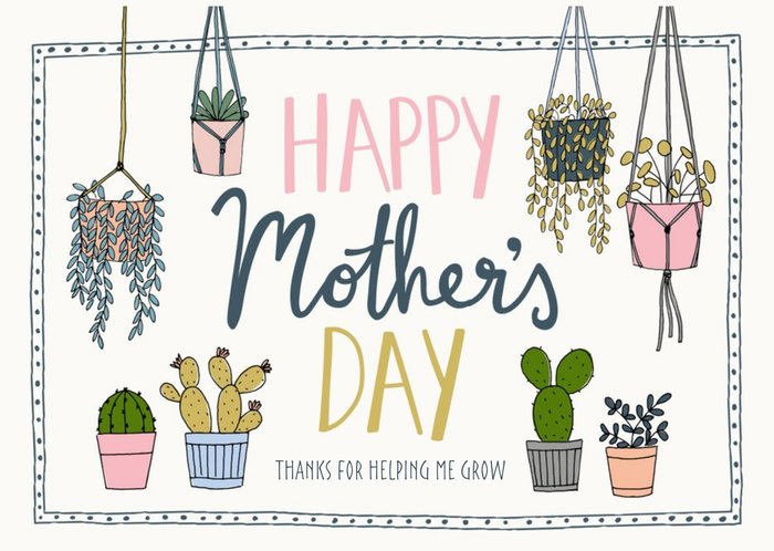 Mother's Day Card - plants - succulents