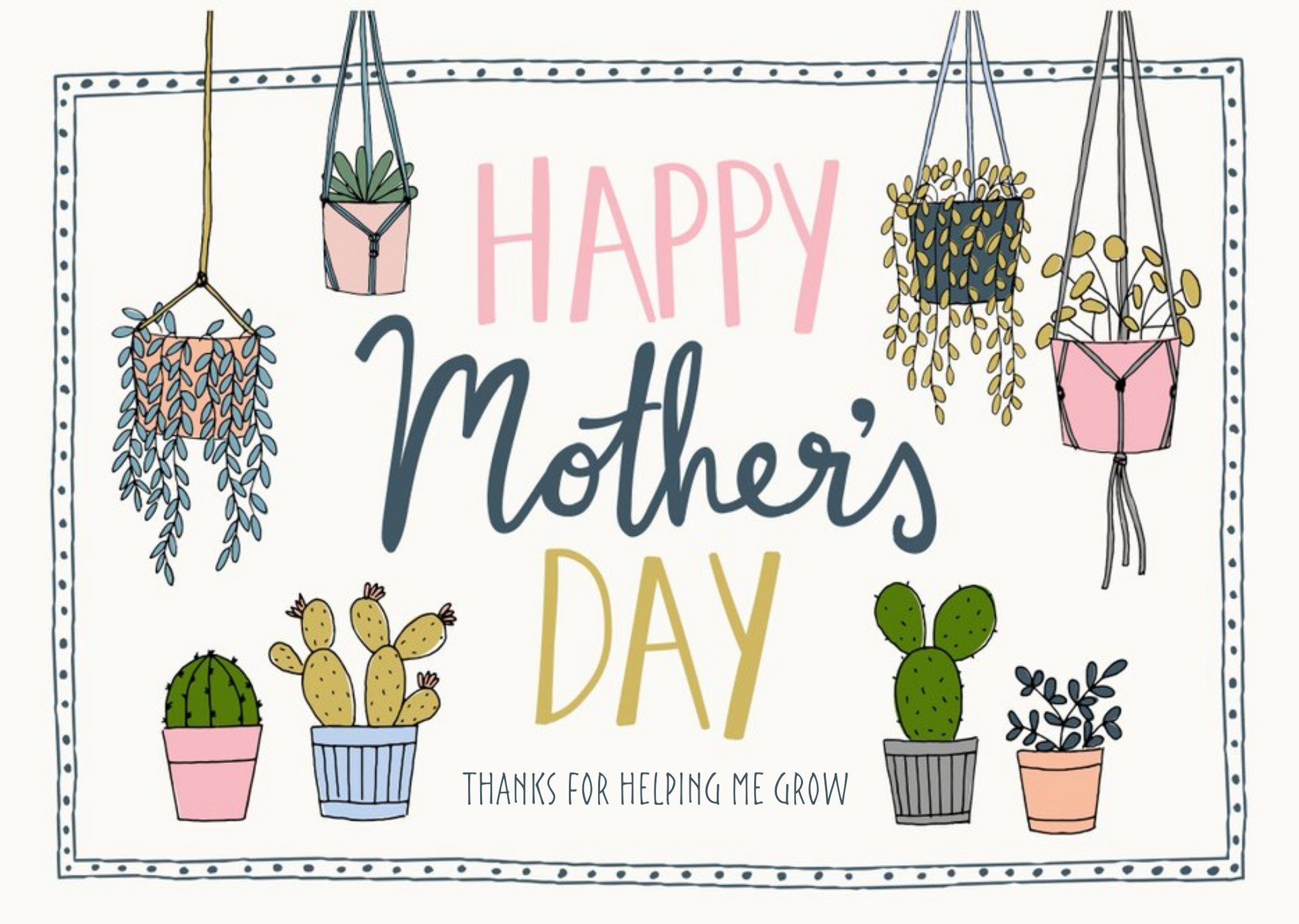 Moonpig Mother's Day Card - Plants - Succulents Ecard
