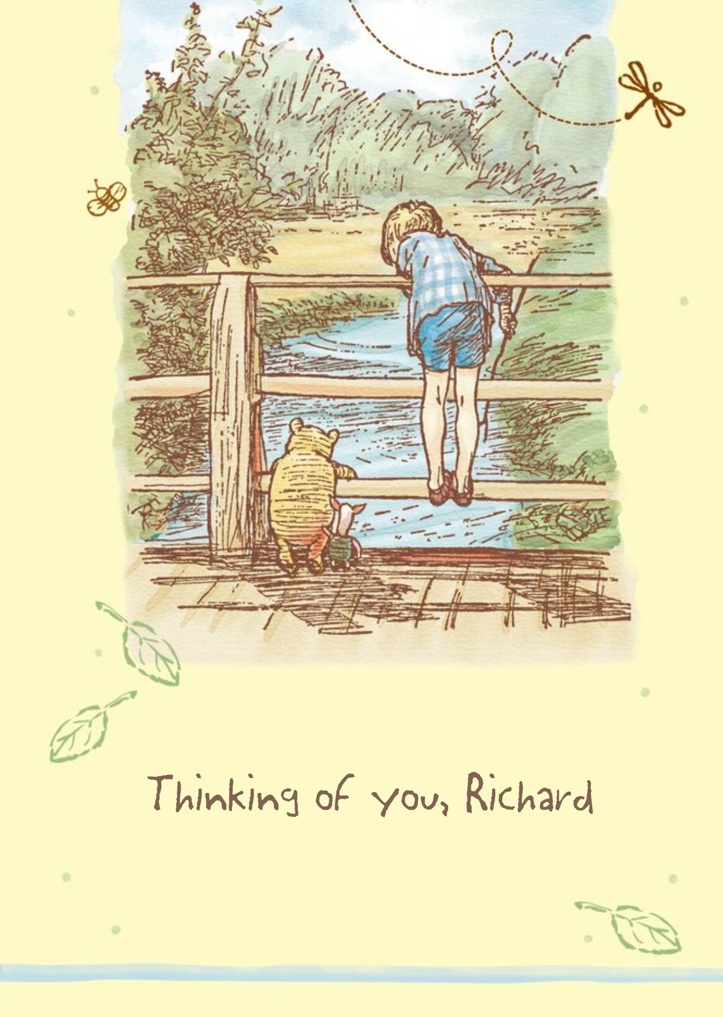 Disney Classic Winnie The Pooh Personalised Thinking Of You Card Ecard