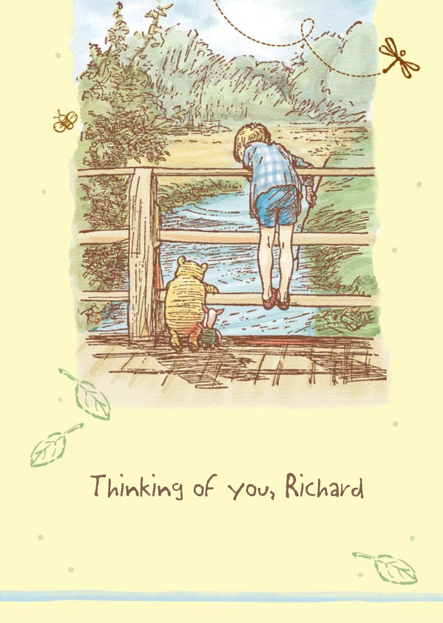 Disney Classic Winnie The Pooh Personalised Thinking Of You Card