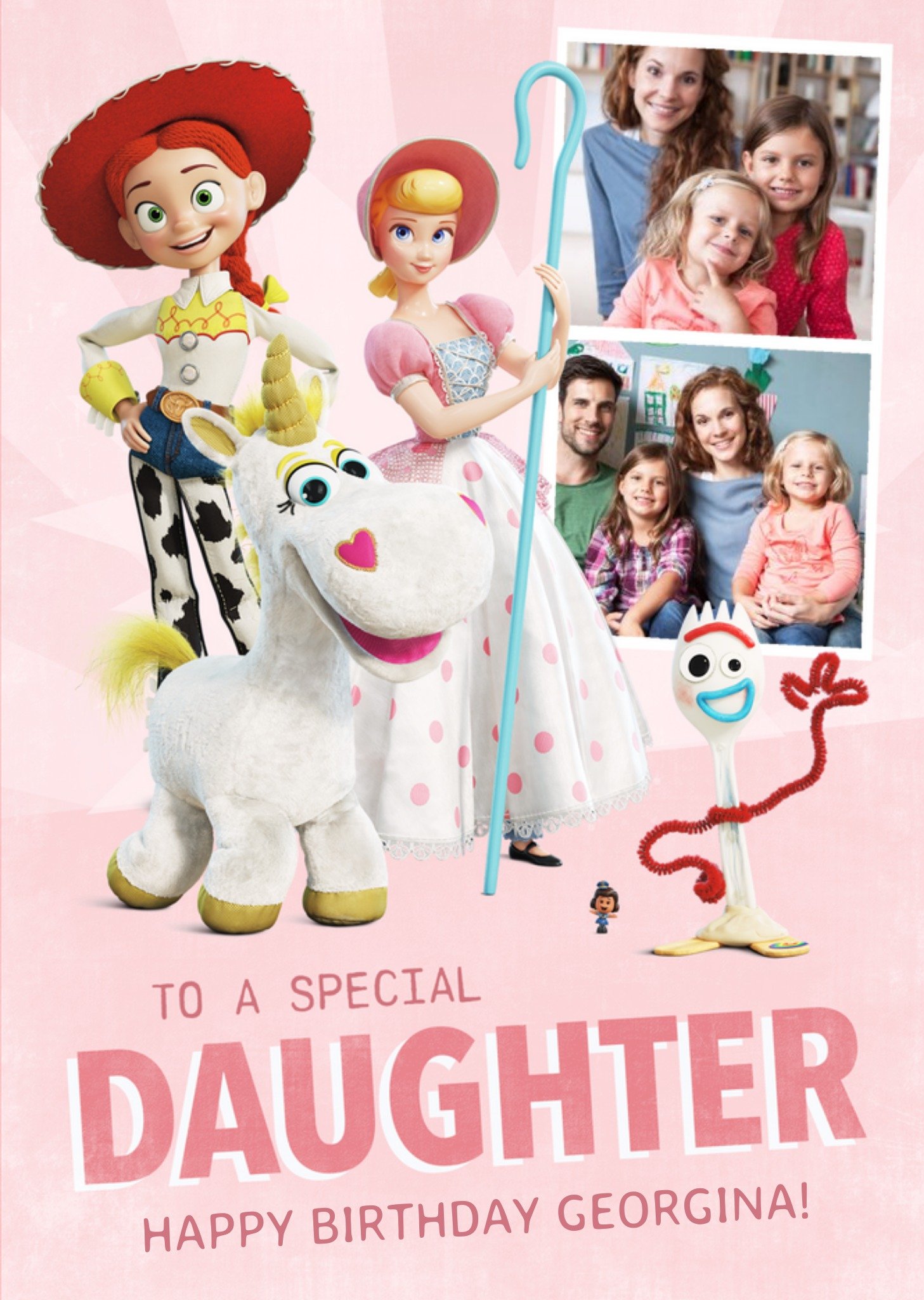 Disney Toy Story 4 - To A Special Daughter Photo Upload Card Ecard