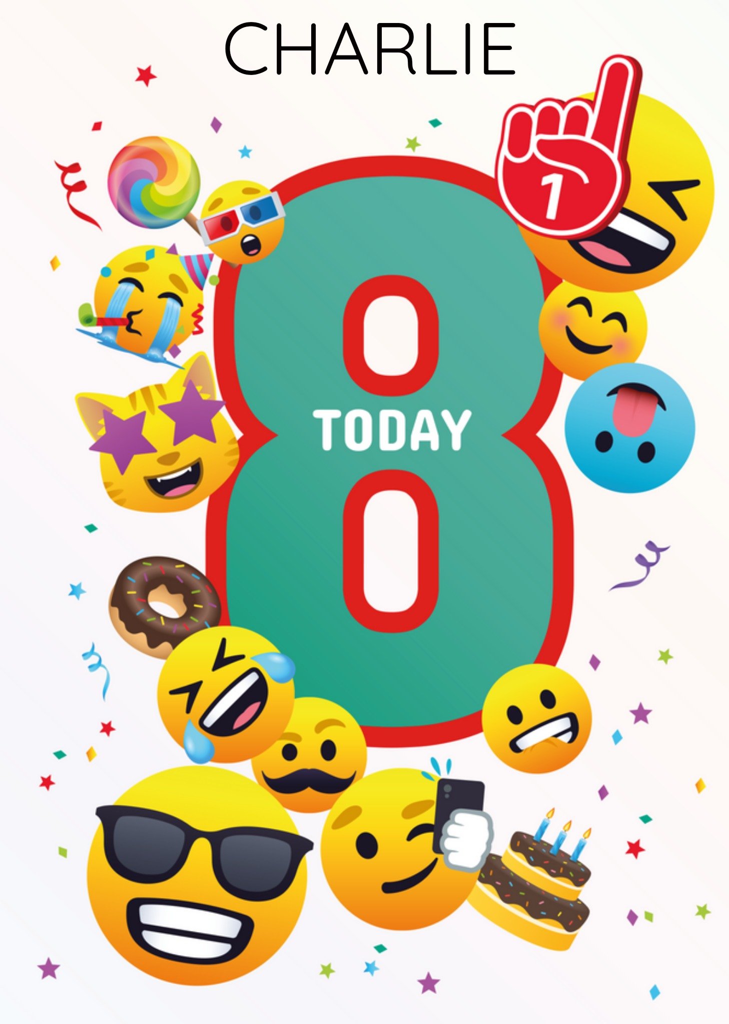 Moonpig Emoji 8 Today Birthday Card Ecard