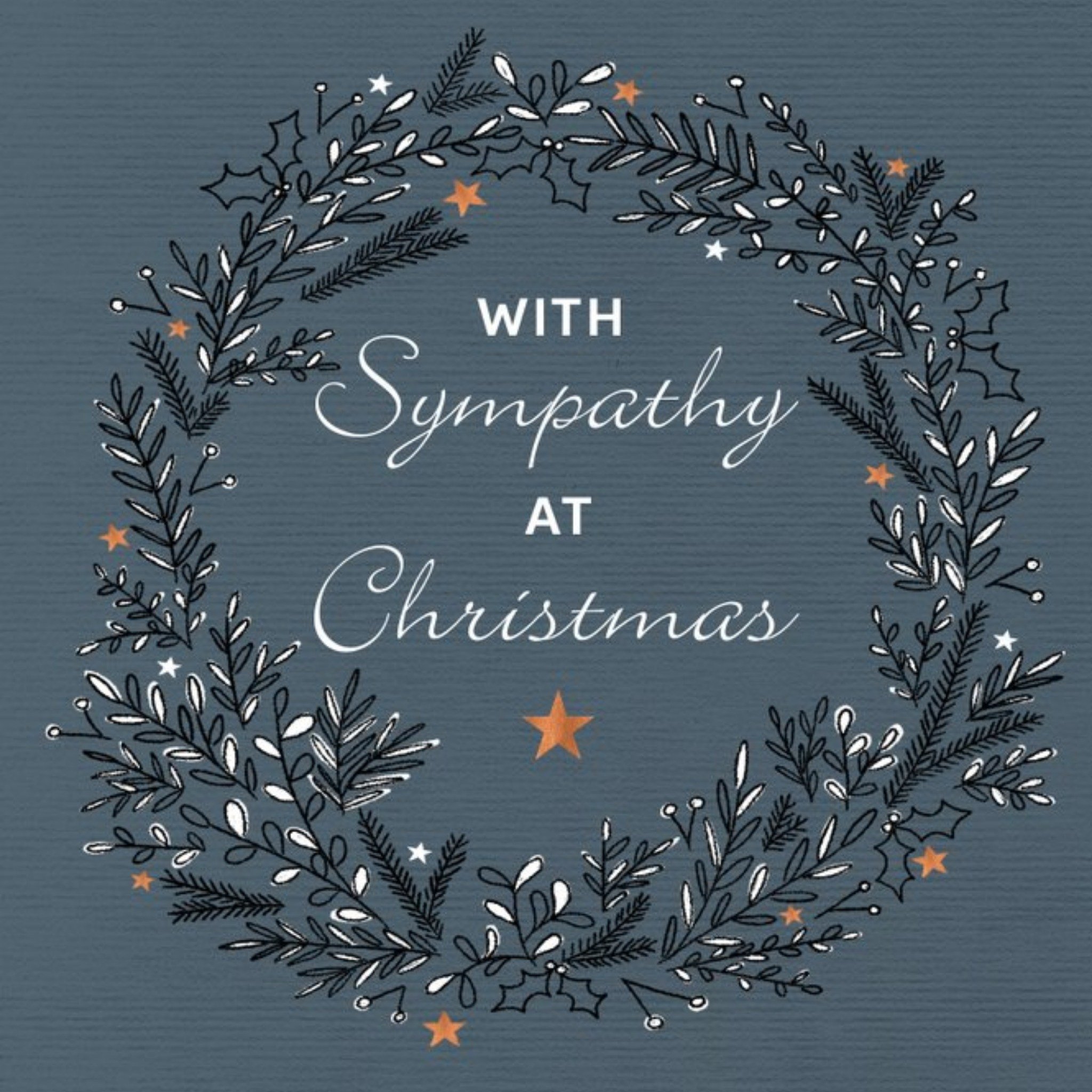 Sympathy At Christmas Time Wreath Card, Square