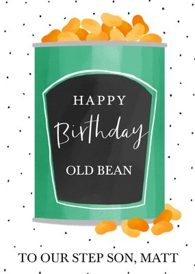 Okey Dokey Design Old Bean Step Son Birthday Card