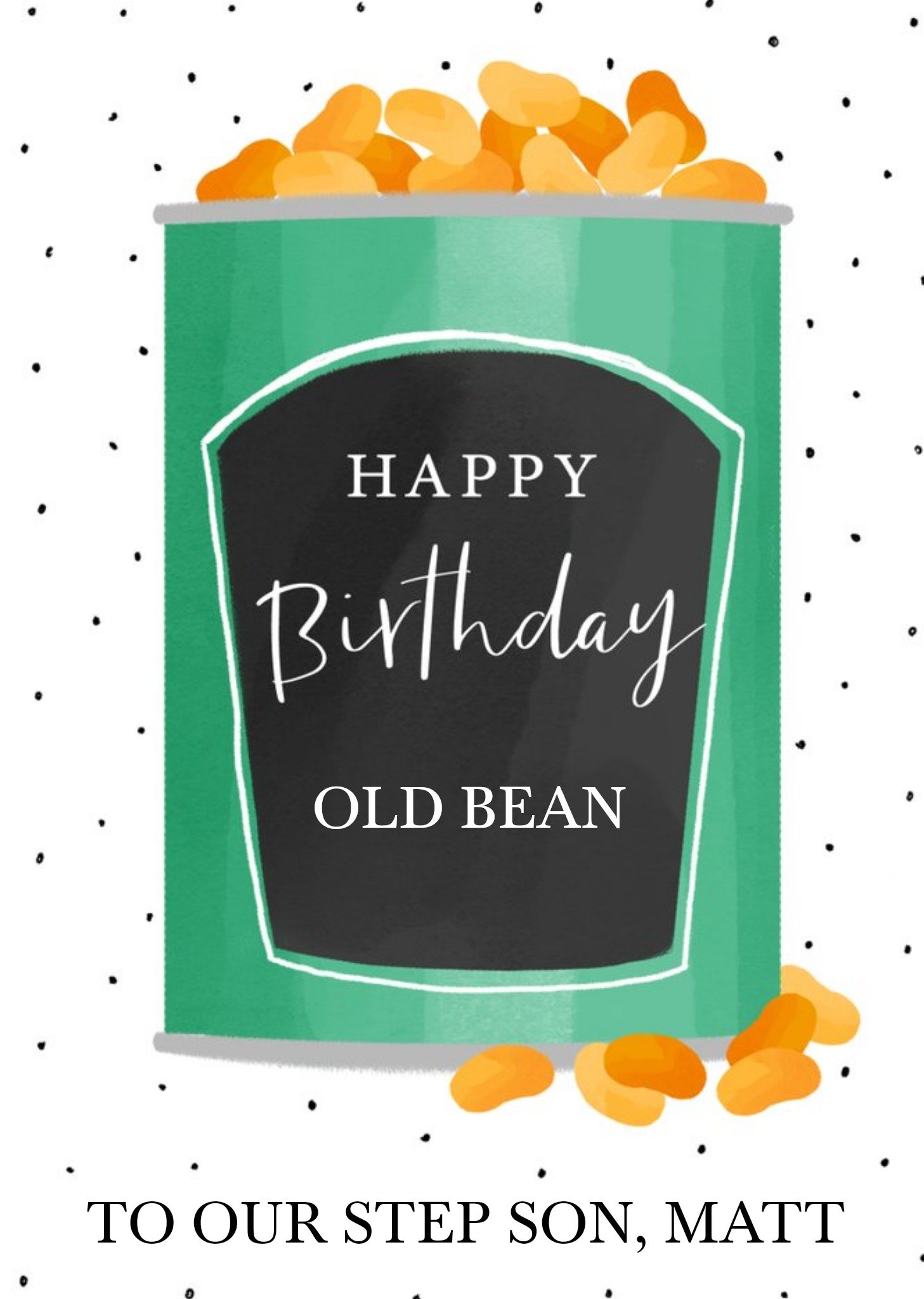 Okey Dokey Design Old Bean Step Son Birthday Card Ecard
