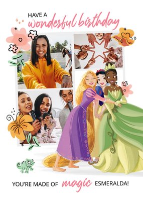 You're Made Of Magic Disney Princess Photo Upload Birthday Card