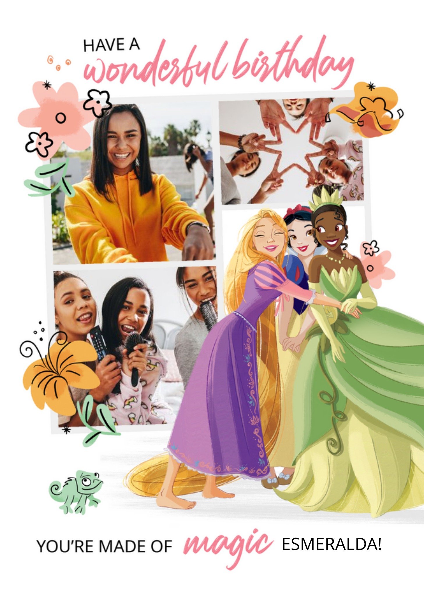 You're Made Of Magic Disney Princess Photo Upload Birthday Card Ecard