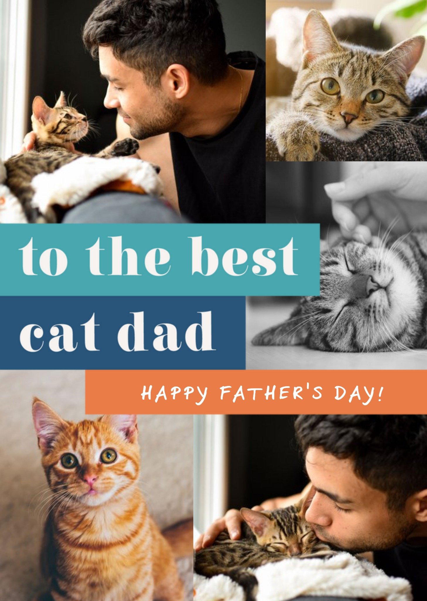Moonpig Euphoria To The Best Cat Dad Photo Upload Father's Day Card Ecard