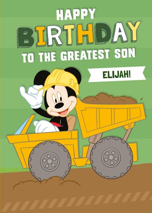 Disney Mickey MouseTo The Greatest Son Birthday Card