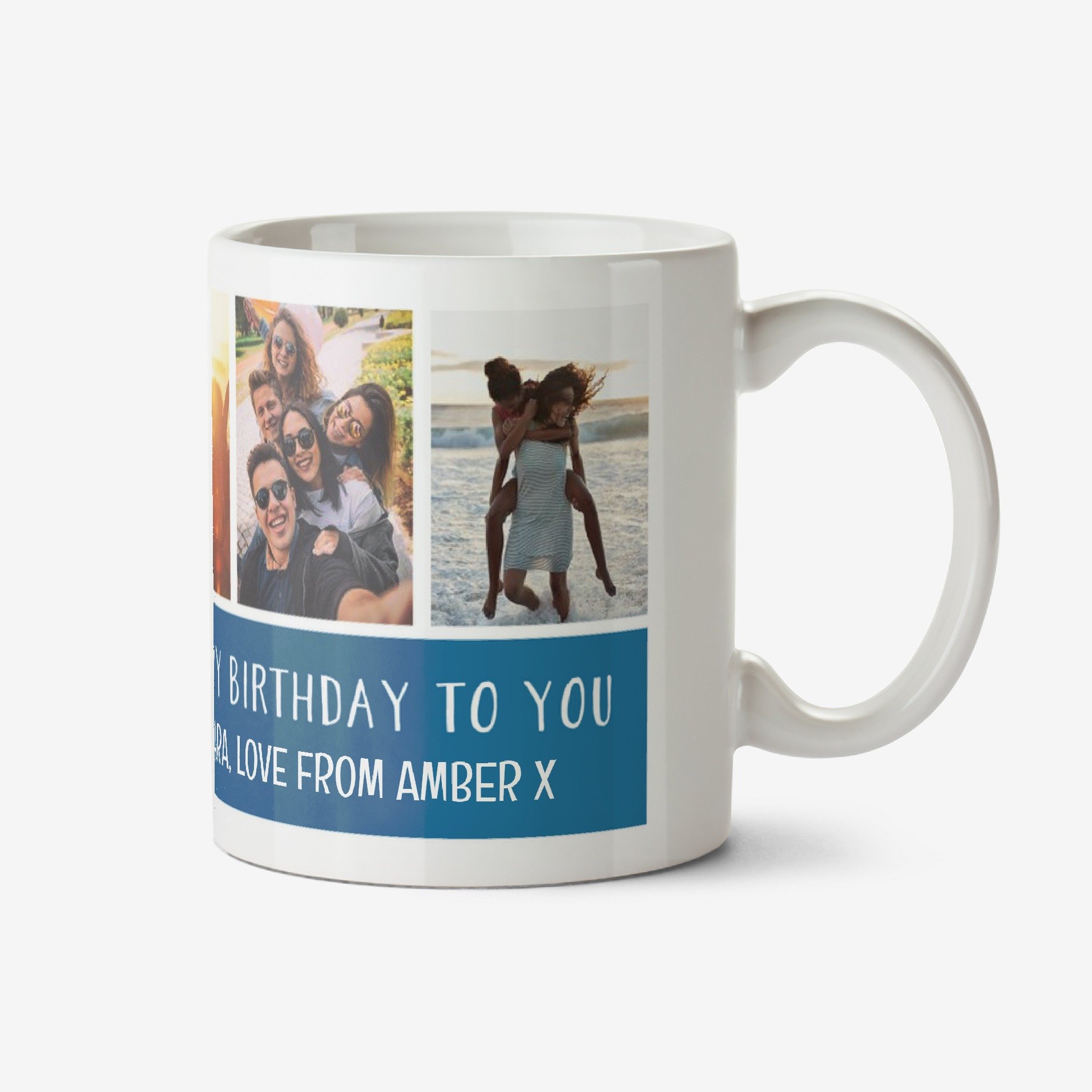 Six Picture Photo Upload And Personalised Text Mug Ceramic Mug