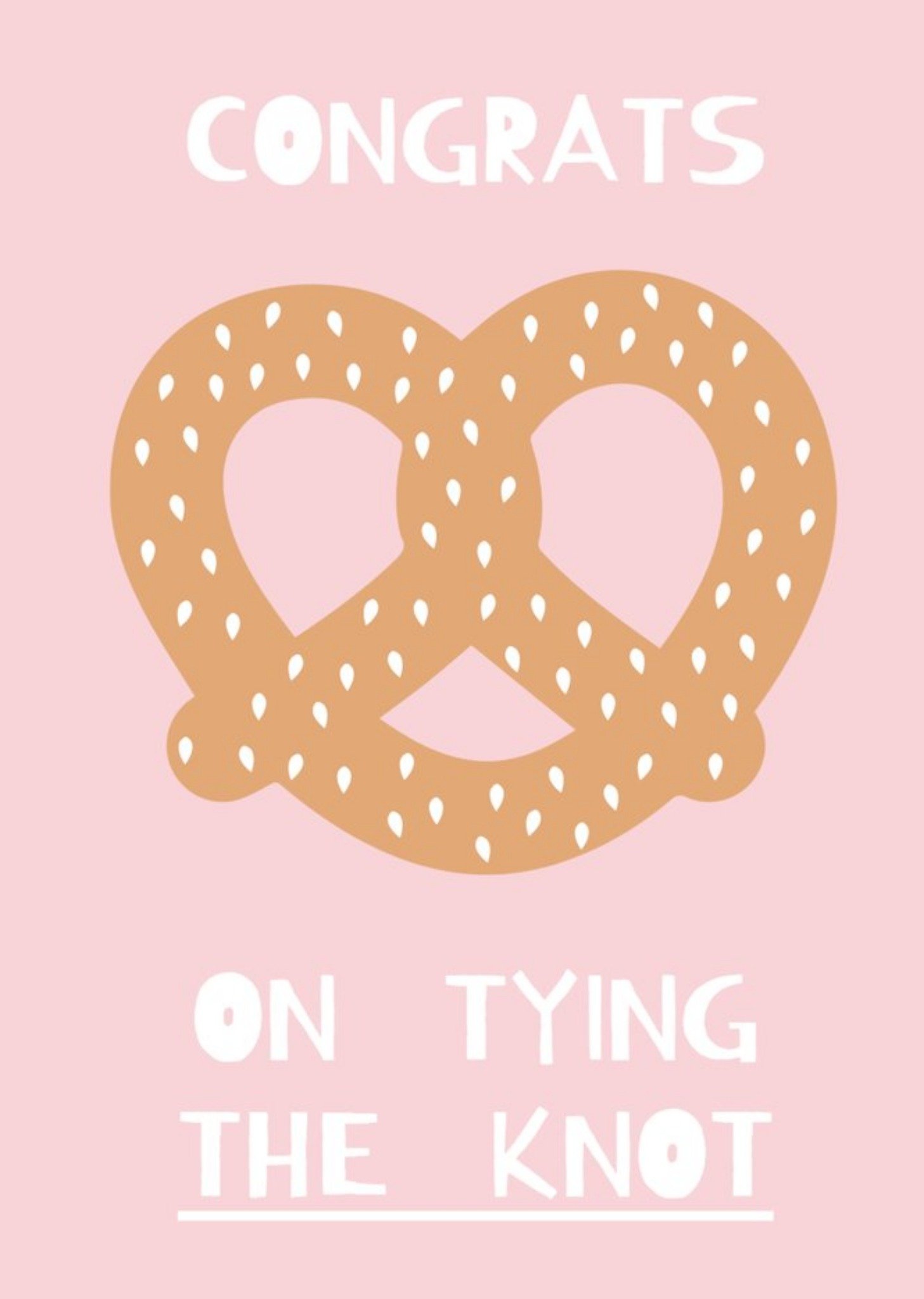 Rumble Cards Congrats On Tying The Knot Pretzel Wedding Card, Large
