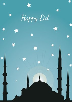 Starry Skyline Happy Eid Card