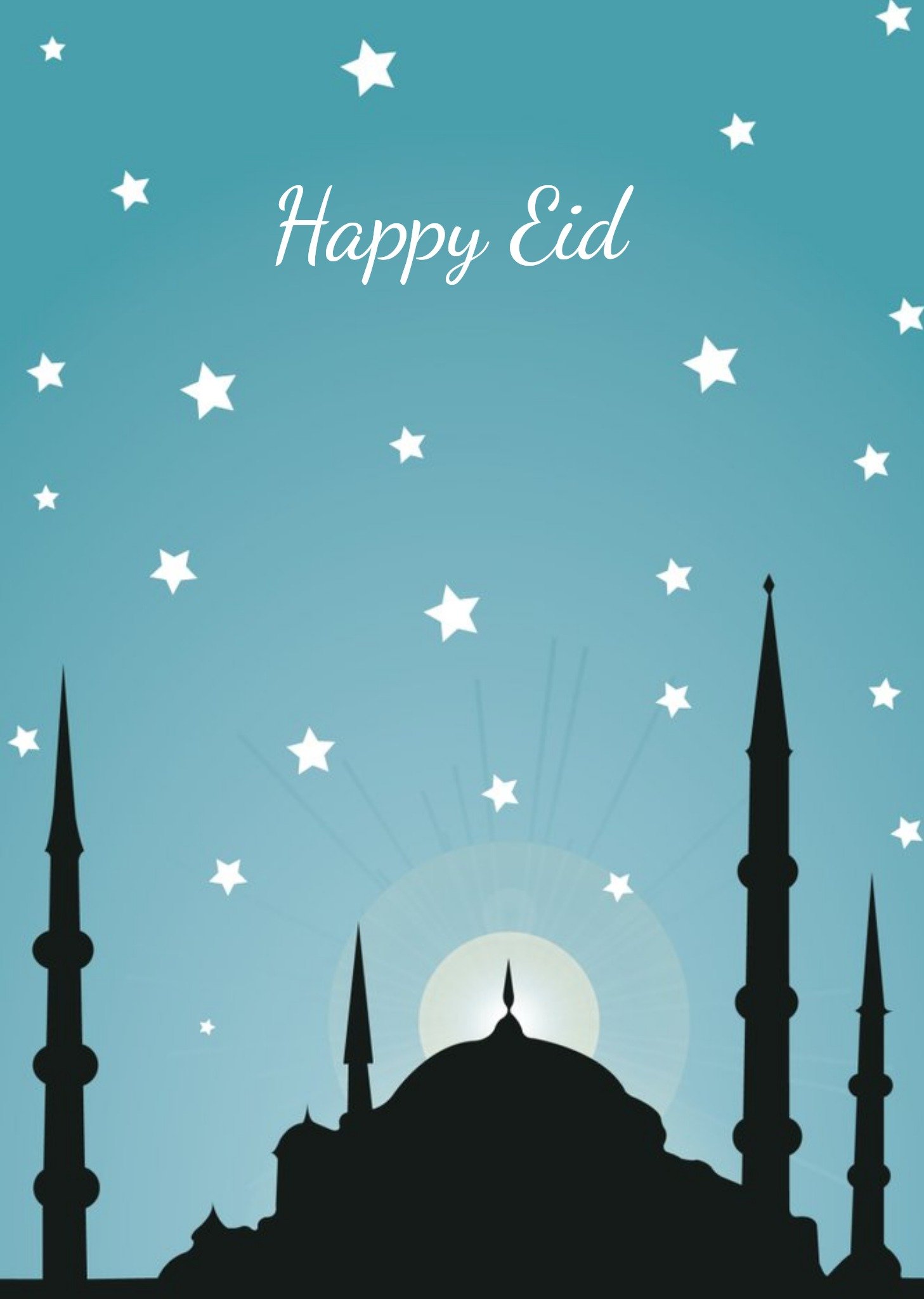 Moonpig Starry Skyline Happy Eid Card Ecard
