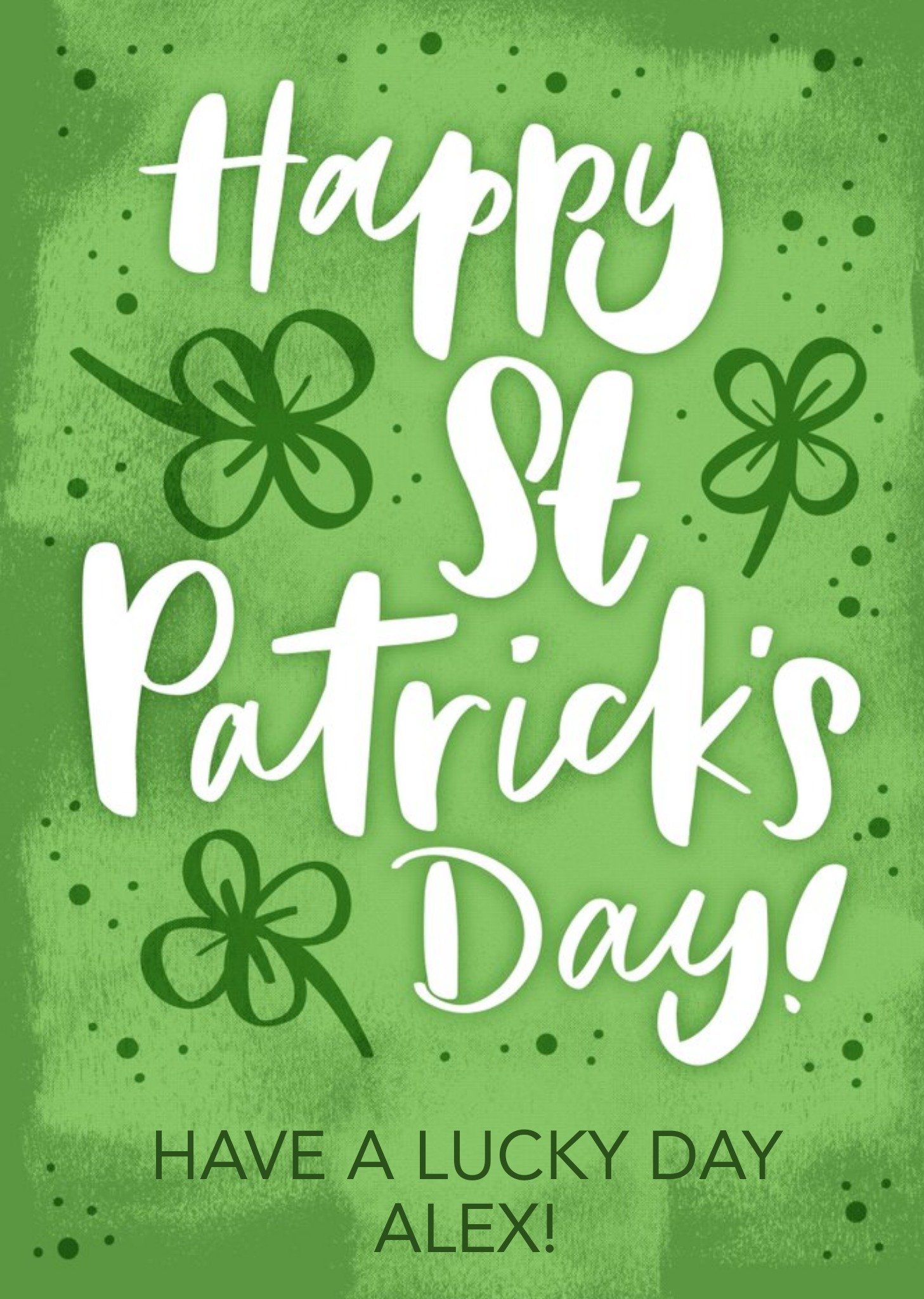 Moonpig St Patrick's Day Lucky Clovers Card, Large
