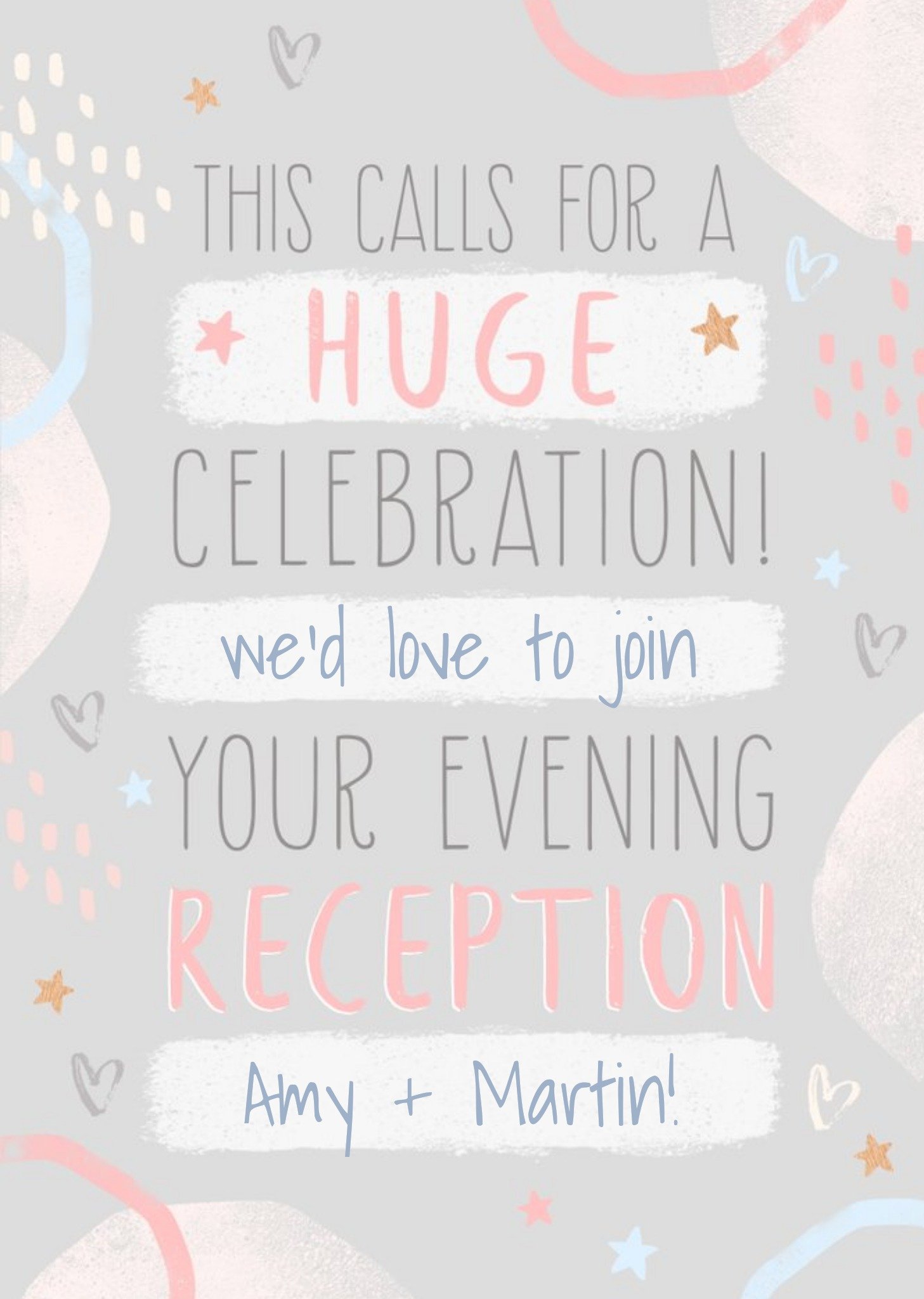 Modern Evening Reception Wedding Acceptance Card Ecard