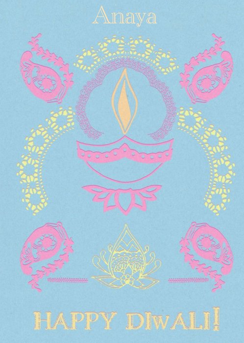 Personalised Pastel Happy Diwali Card