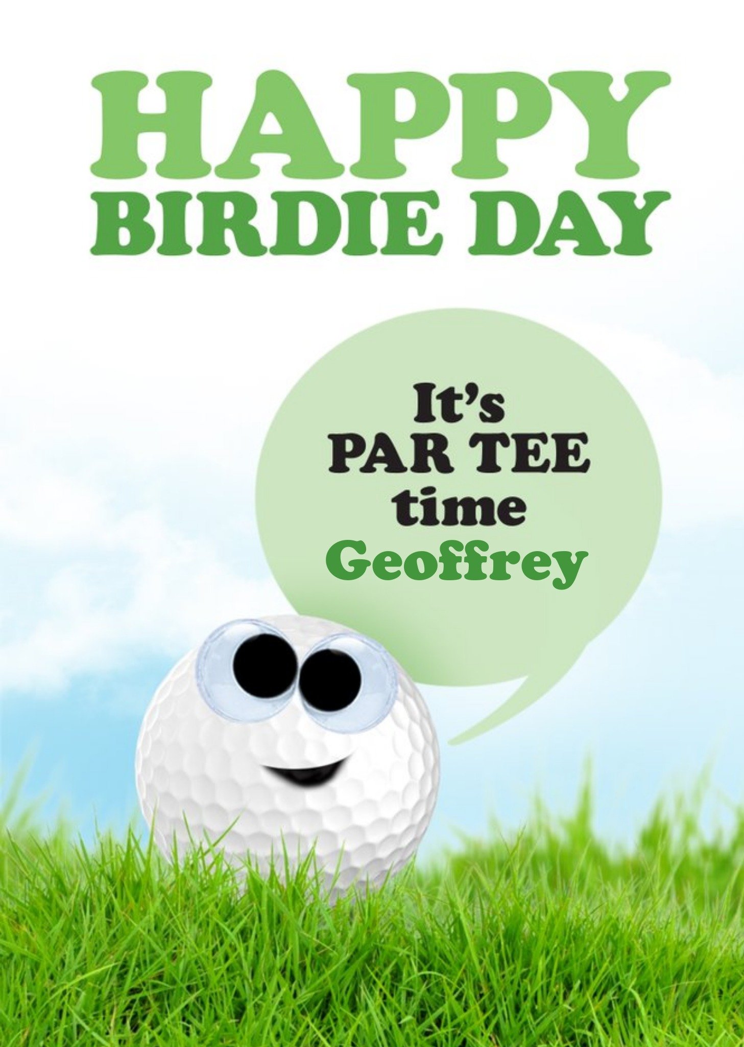 Moonpig Golf Ball Happy Birdie Day Card Ecard