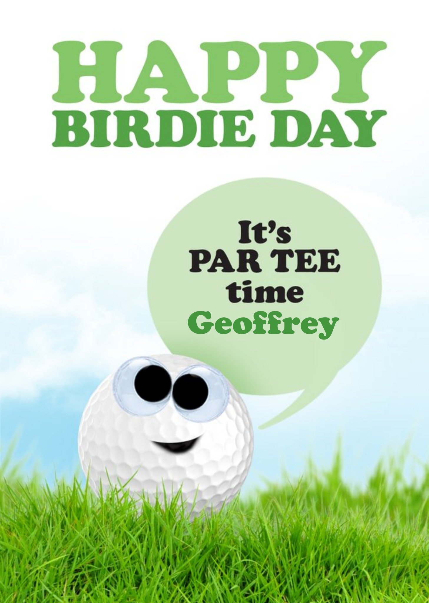 Golf Ball Happy Birdie Day Card Ecard