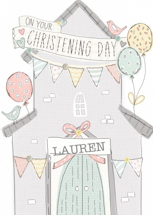 On your Christening day card