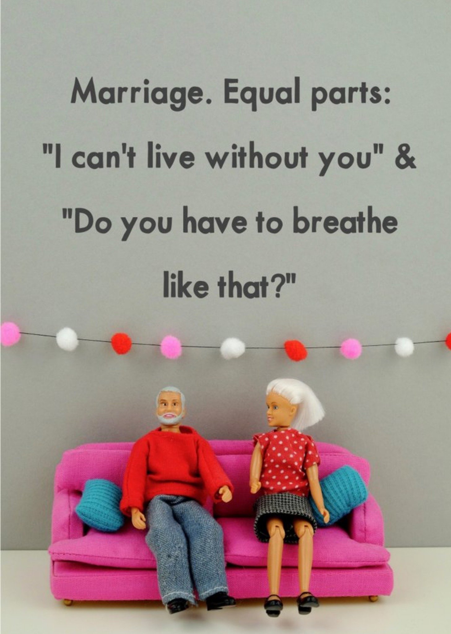 Bold And Bright Funny Dolls Marriage Equal Parts Card