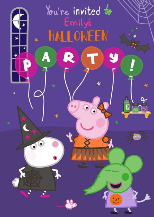 Peppa Pig Halloween Invitation Card