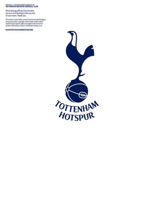 Tottenham Hotspur FC Football Club No.1 Fan Football Shirt Birthday Card