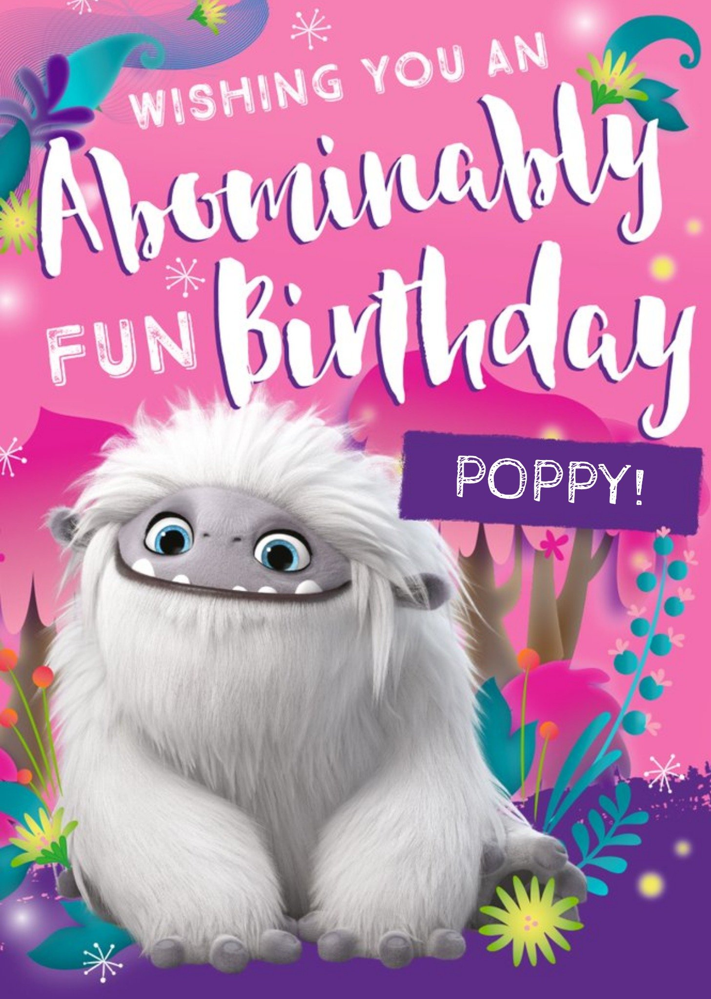 Other Universal Abominable Yeti Personalised Abominably Fun Birthday Card, Large