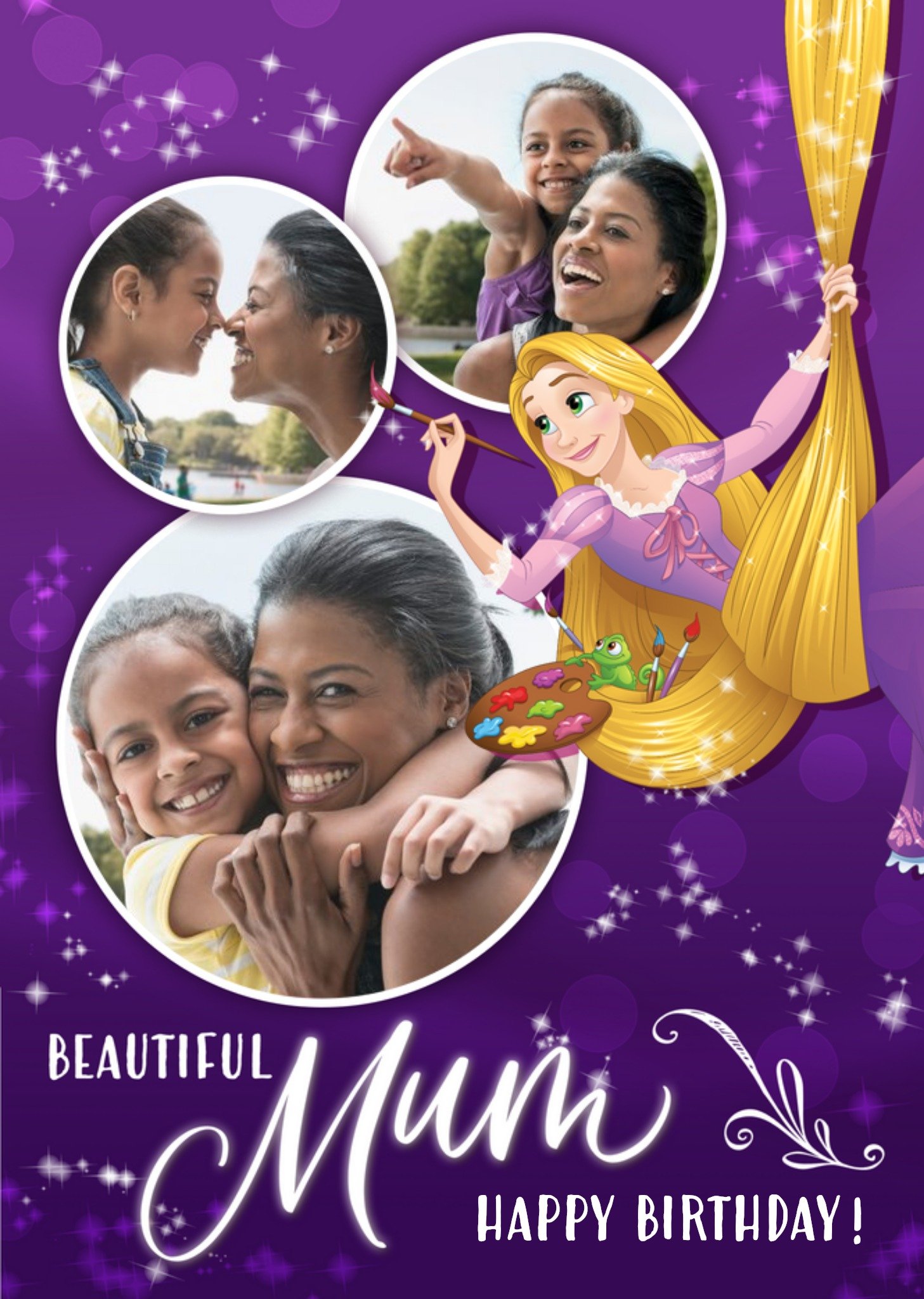 Disney Tangled Beautiful Mum Birthday Photo Upload Card, Large