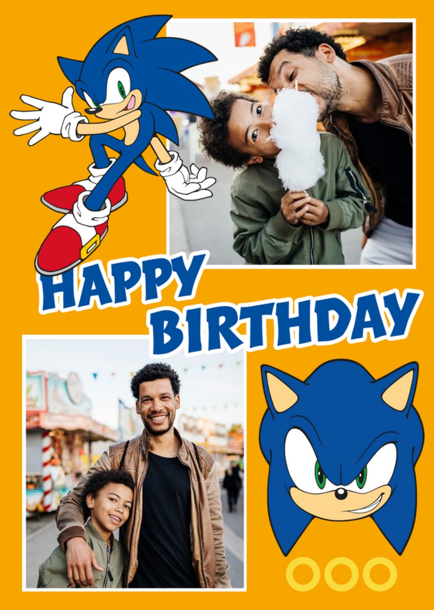 Sega Sonic Kids Happy Birthday 2 Photo Upload Card Ecard