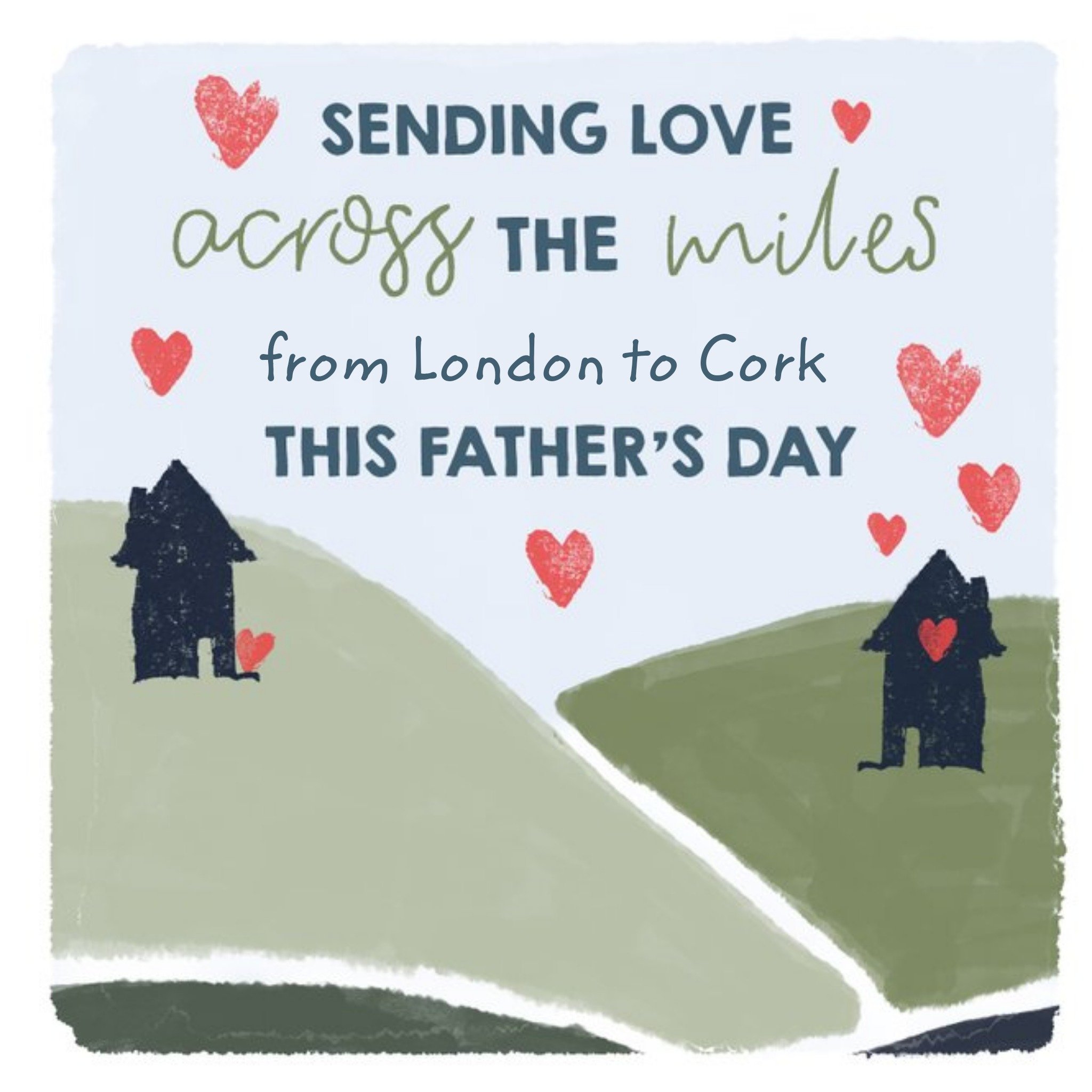 Across The Miles Father's Day Card, Square