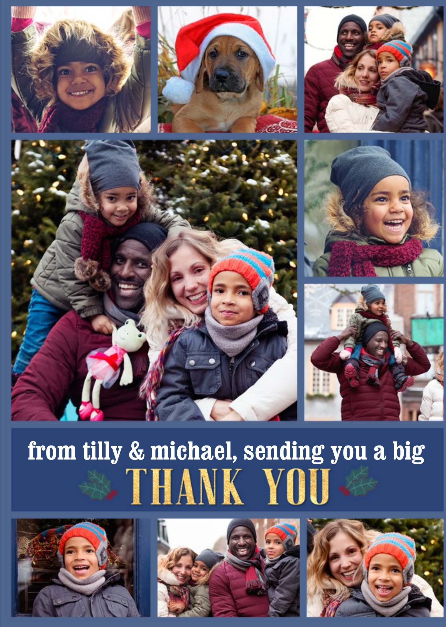 Multiple Photo Upload Thank You Christmas Card