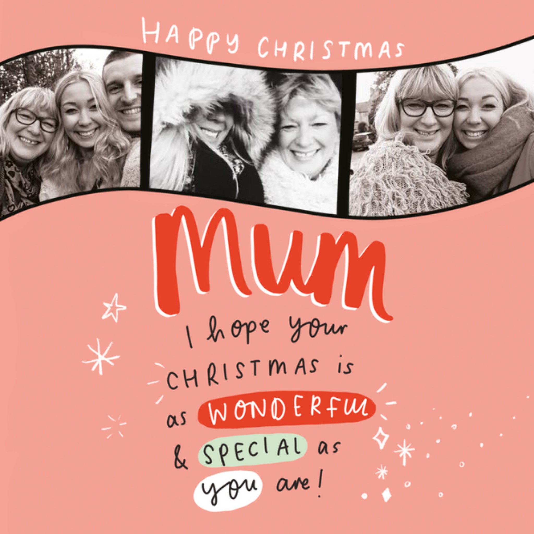 Moonpig Emily Coxhead's The Happy News Wonderful Mum Photo Upload Christmas Card, Square