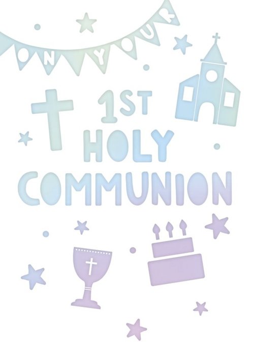 Clintons Illustrated Colourful First Holy Communion Card