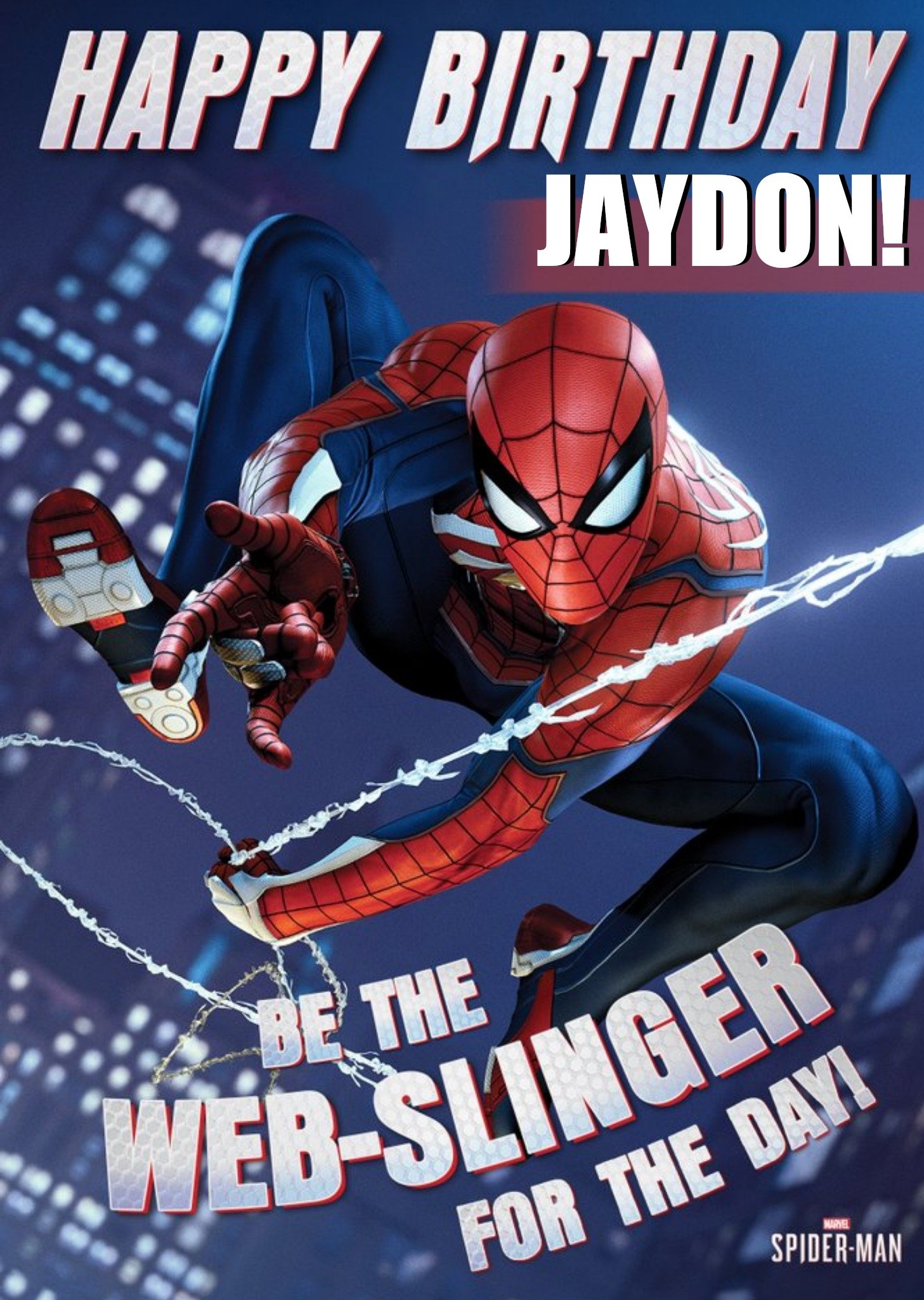 Disney Marvel Spiderman Gamerverse Web Slinger Birthday Card, Large