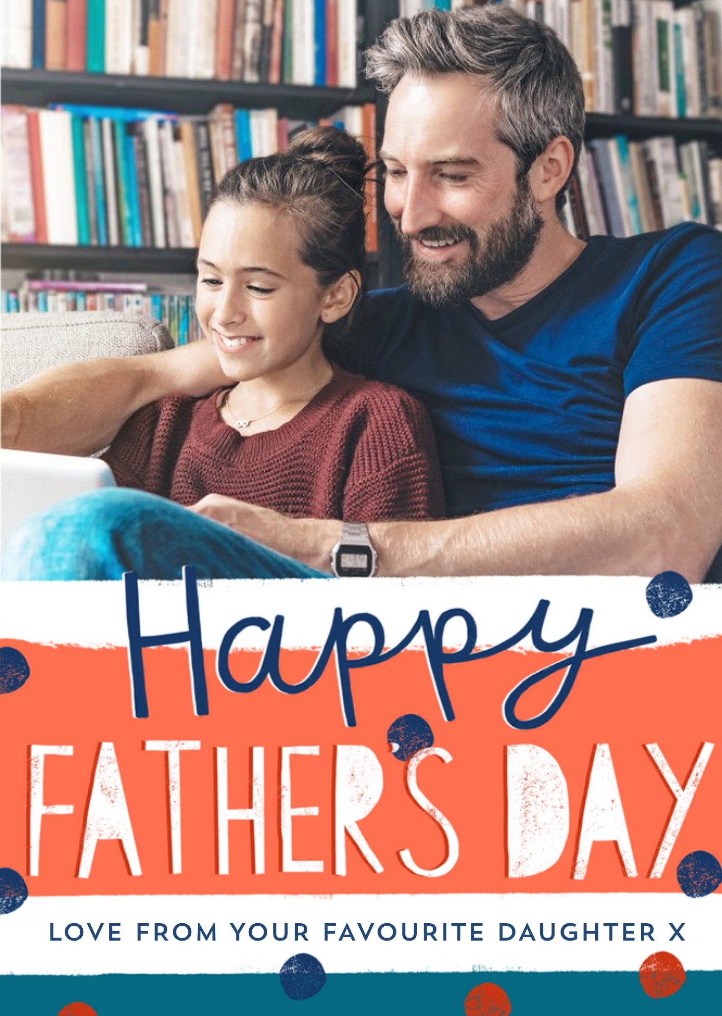 Bright & Bold Typography Happy Father's Day Photo Card Ecard