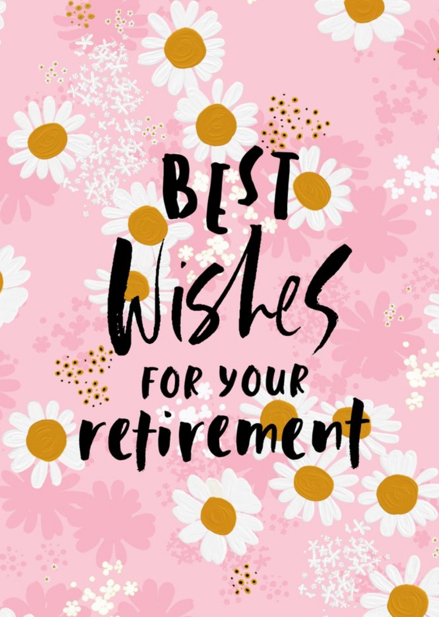 Handwritten Typography On A Flowery Background Retirement Card Ecard