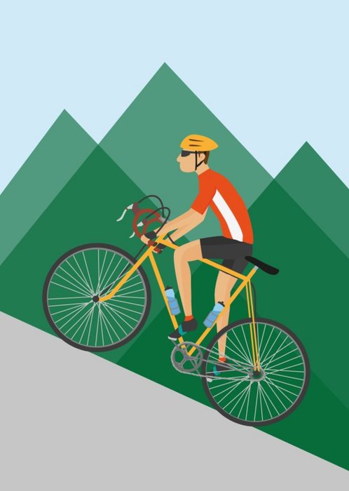 Cyclist Illustration Card