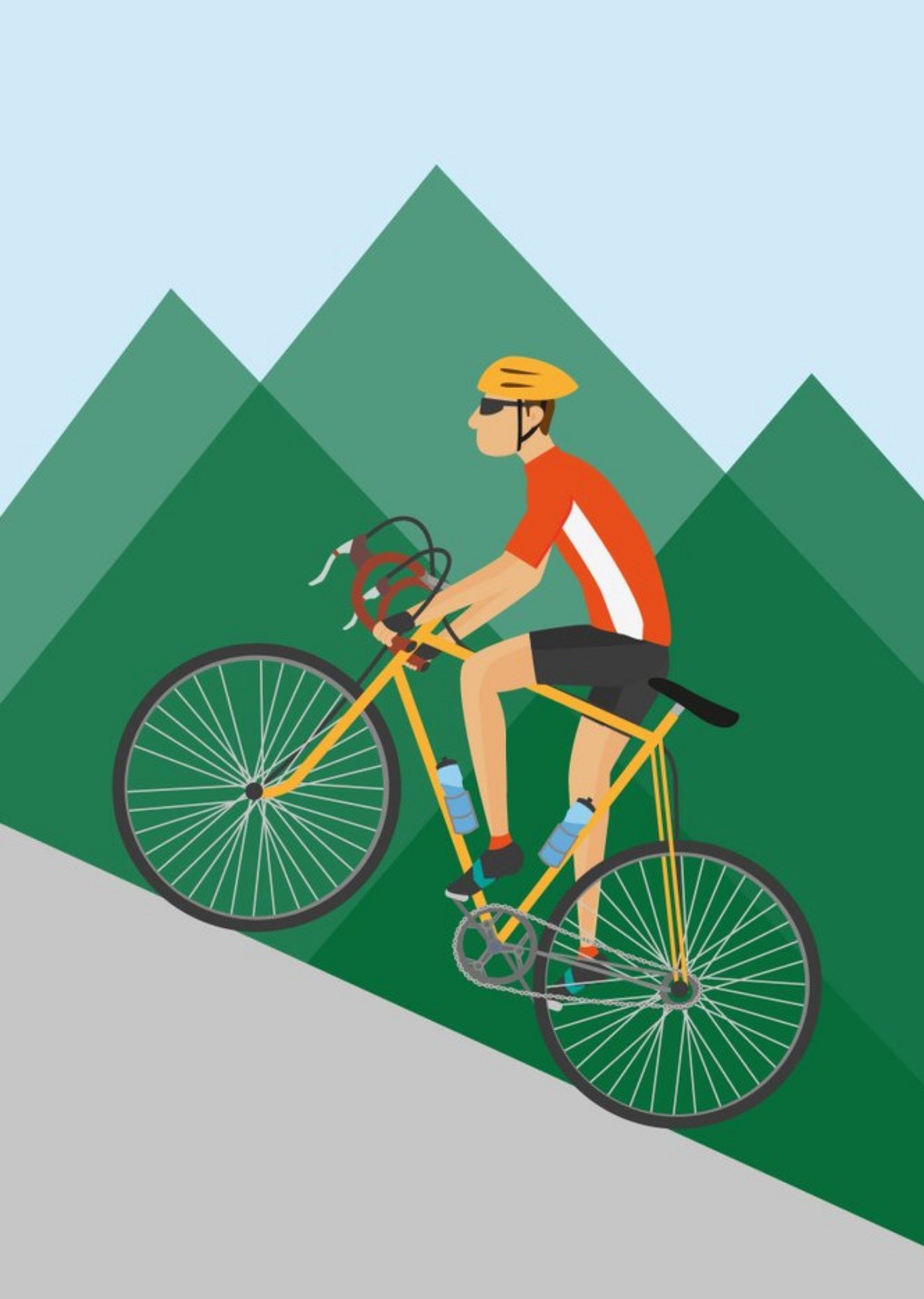 Moonpig Cyclist Illustration Card, Large