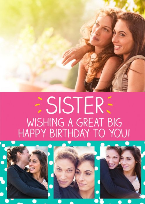 Birthday Card - Photo Upload - Sister - Happy Jackson