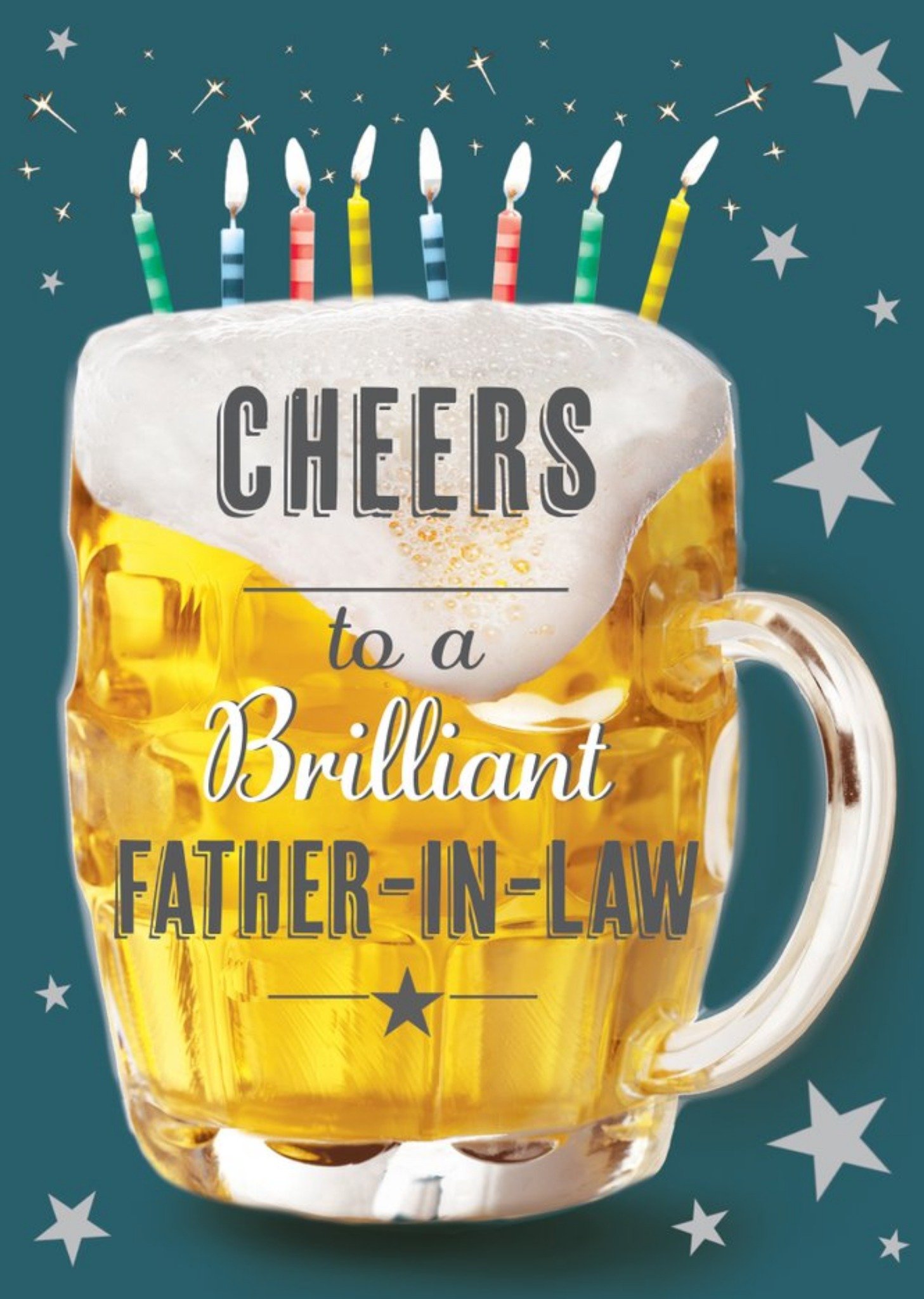 Moonpig Clintons Illustrated Pint Of Beer Cheers To A Brilliant Father In Law Card Ecard