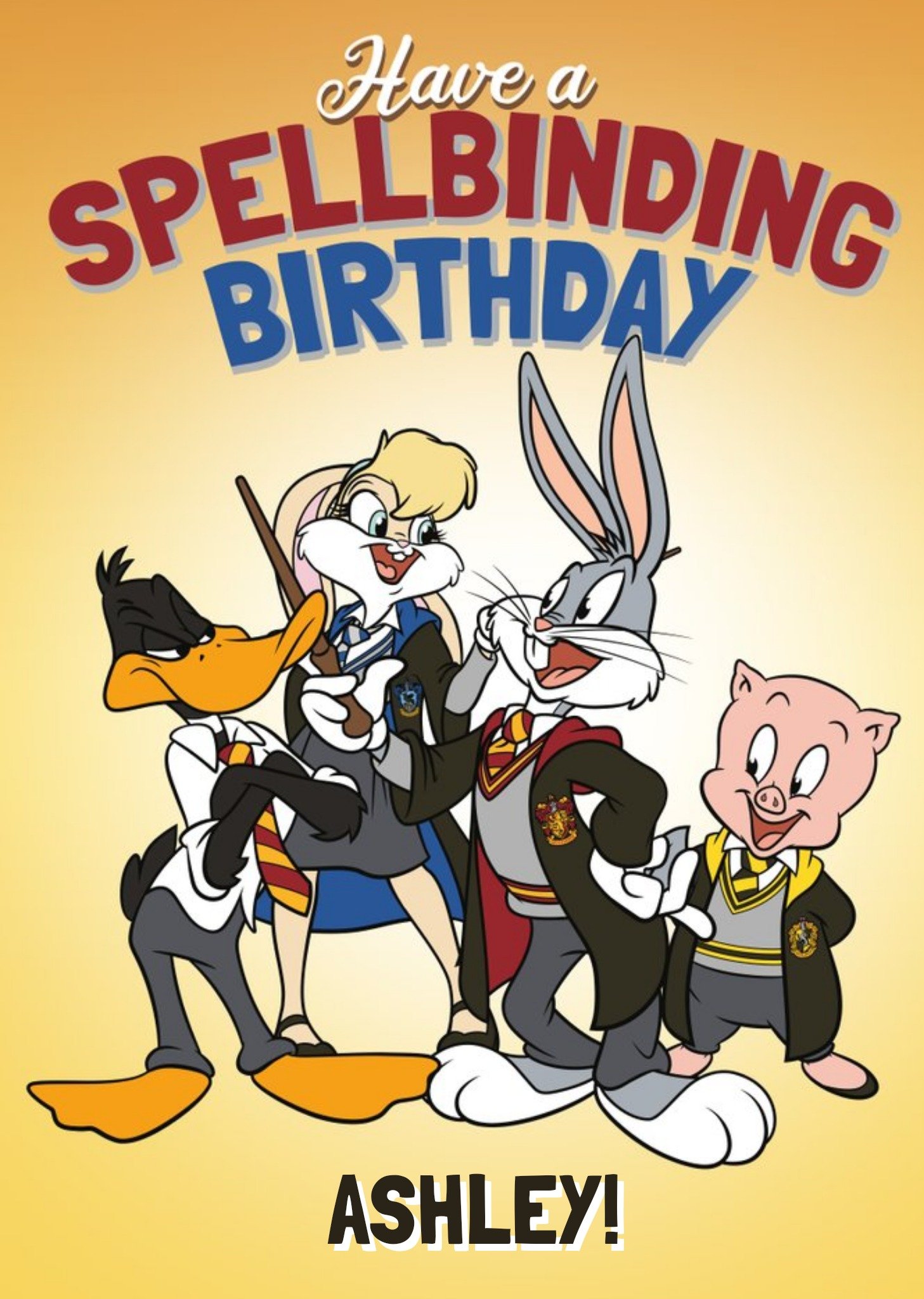 Moonpig Warner Brothers 100 Have A Spellbinding Birthday Card, Large