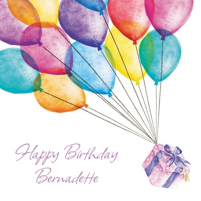 Birthday Card - Birthday Present - Balloons