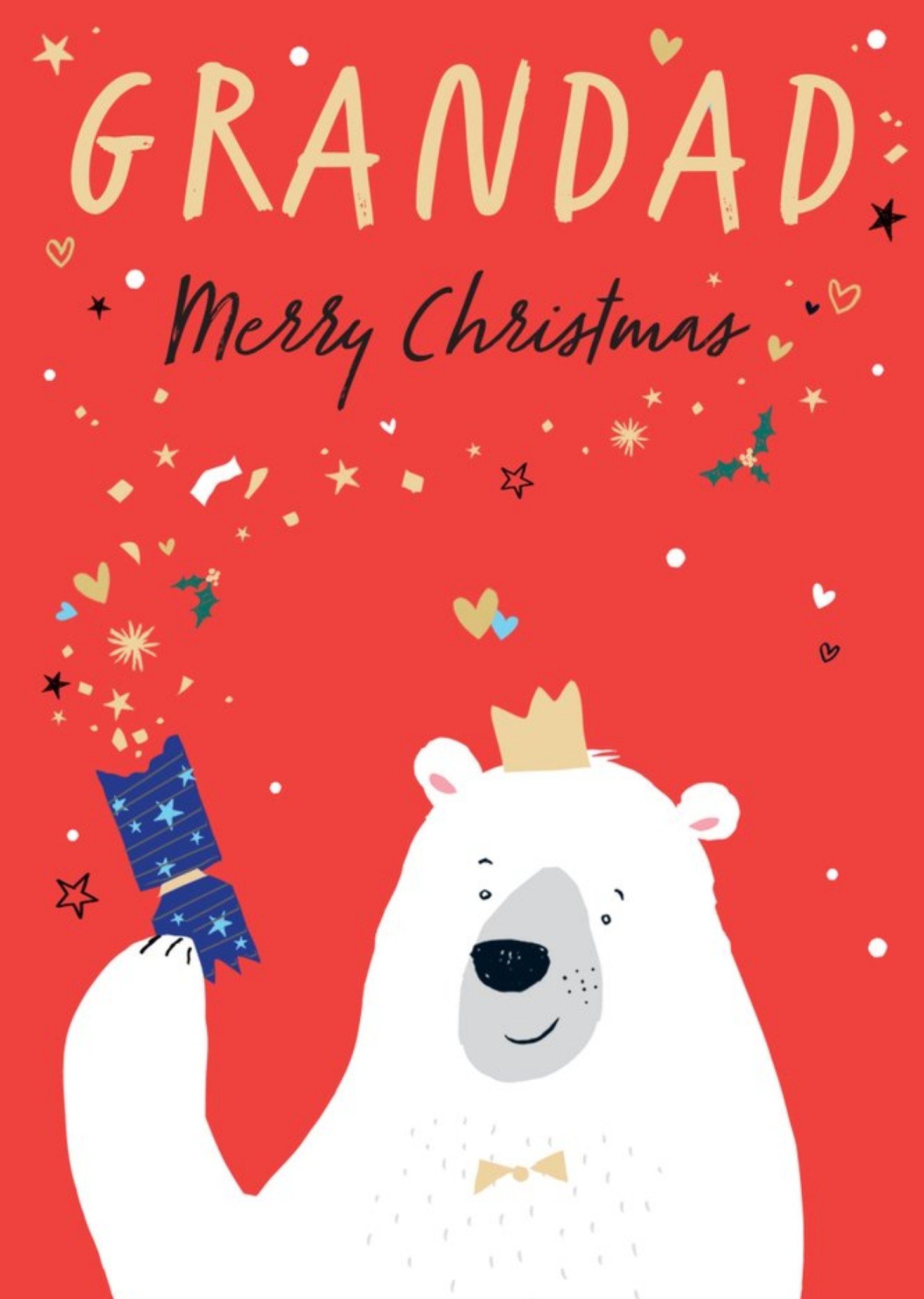 Moonpig Cute Polar Bear Grandad Christmas Card, Large