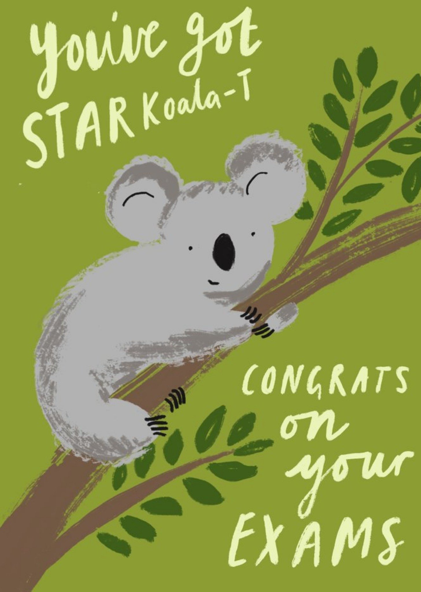 Katy Welsh Illustrated Koala Pun Exam Congratulations Card Ecard