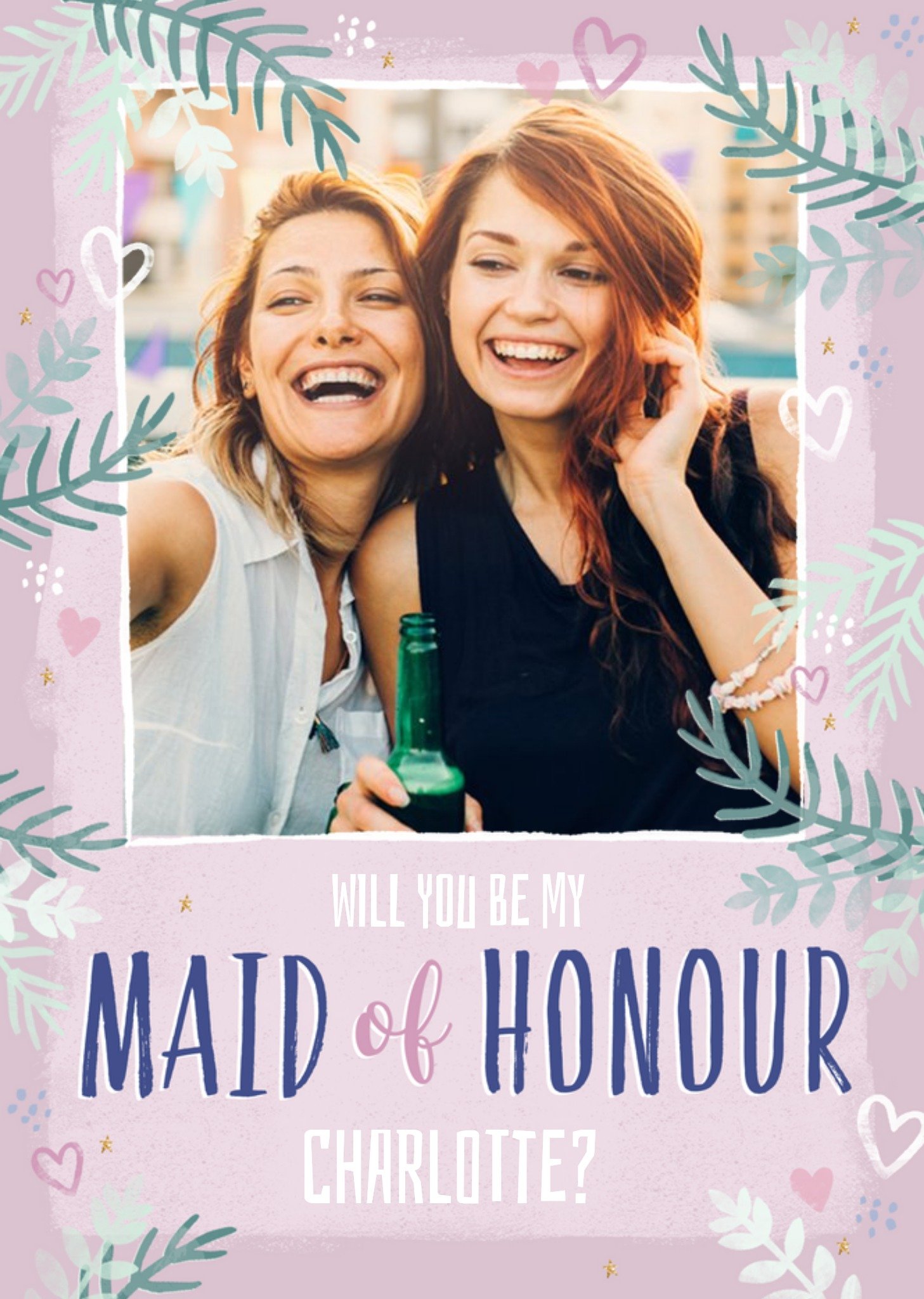 Studio Sundae Will You Be My Maid Of Honour Photo Upload Wedding Card Ecard