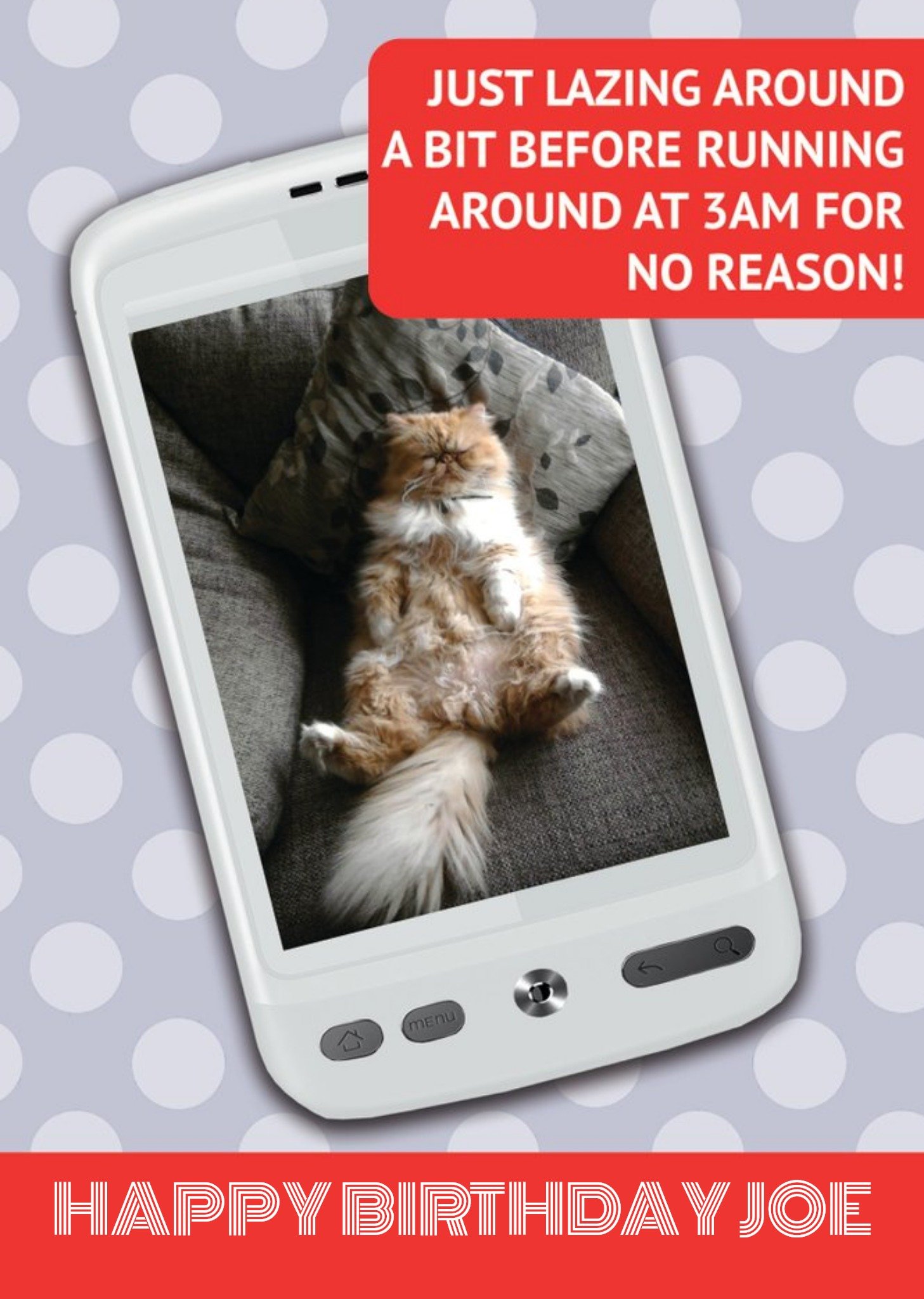 Just Lazing Around Personalised Photo Upload Happy Birthday Card Ecard