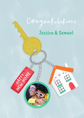 Congratulations New Home Keyring Photo Upload Card By Jess Moorhouse